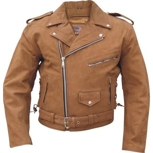 Brown LEATHER Motorcycle JACKET